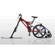 Snowmobile bicycle conversion kit by KTrak